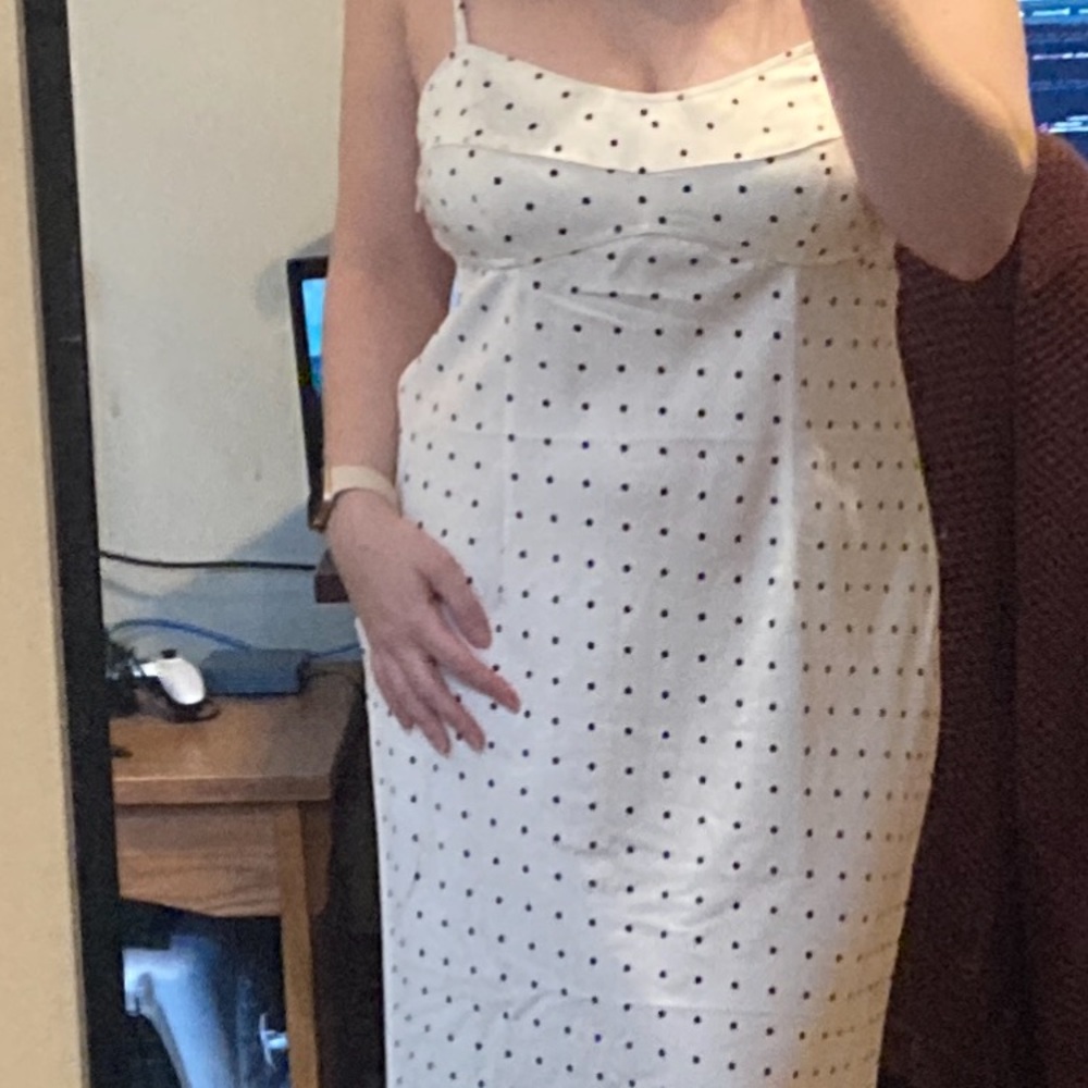 White polka dot slip dress h&m NWT